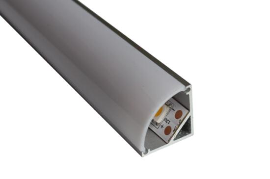 Alu profile for LED strip for corner mounting